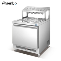 Réfrigérateur commercial acier inoxydable fromage réfrigérateur crème glacée vitrine affichage dessert table de travail
