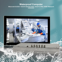 PC Todo en Uno de 24 Pulgadas, Totalmente Impermeable IP66, Panel Táctil de Acero Inoxidable, Windows 10, I5, 8GB DDR4, Accesorio de Computación Industrial
