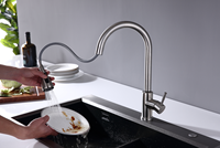 Robinet d'eau pour évier intelligent à capteur monté sur pont Robinets d'évier de cuisine en acier inoxydable Robinets de cuisine tactiles