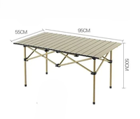 Bureau pliable robuste en acier au carbone avec pieds en X stables pour pique-nique, camping, barbecue et repas en extérieur