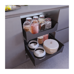 Cesta extraíble para cajones, accesorios de cocina para armarios, cesta metálica deslizante para cajones, cesta de esquina con cierre suave - Product Image 3