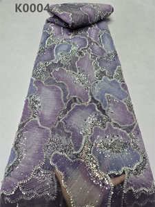 Chocoo Mới Nhất Long Lanh Net Đính Cườm Ren Vải Ánh Sáng Màu Xanh Sequin Đính Cườm Ren Vải Cho Phụ Nữ Ăn Mặc - Product Image 3