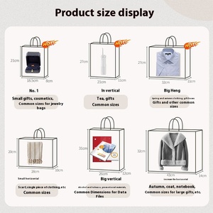 Cao cấp biểu tượng tùy chỉnh cầm tay Thẻ trắng túi giấy kem phong cách ánh sáng màu xanh bao bì túi quà tặng cho cửa hàng quần áo ban ngà 5 cái - Product Image 3