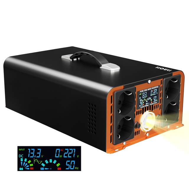 HOULI Pure Sine Wave 12 Dc to 110v Ac Power Inverter a Onda Sinusoidale Pura 12v 220 10000W 6000W 5000W 3000W 24V Solar Inverter