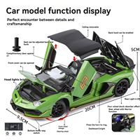 Coche de Juguete en Miniatura de Metal Fundido a Presión Lamborghini Eventado SVJ63 Oficialmente Autorizado 1:24 con Sonido y Luz, Modelo Coleccionable para Niños