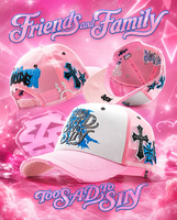 Topi Trucker Rhinestone Too Sad to Sin Chicano Bordir 3D Salib Bintang Jaring Gorras Original Distressed Curved Brim Baseball Cap