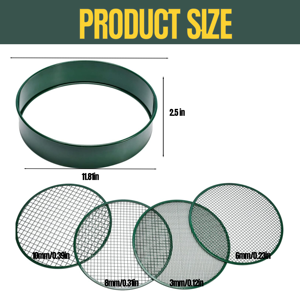 Tamis à terre pour jardin, fourni par l'usine |   Maille interchangeable 3/6/9/12 mm |   Outil de jardinage essentiel pour le sol, la roche et le compost - Product Image 2