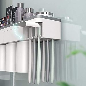 Ferns New Style Fashion Eco-Friendly Plastic Multifunctional Three-piece Set Wall Mounted Magnetic <b>Toothbrush</b> <b>Holder</b> for - Product Image 4