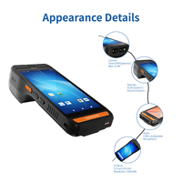 SP860-S PDA Android 13 Portátil de 5.5 Pulgadas HD con Escáner de Código de Barras 2D e Impresora Térmica, PDA Industrial Resistente con NFC RFID