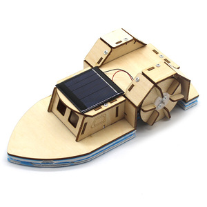Kit de barco de madera con energía solar para niños, juguete educativo científico, modelo de aprendizaje STEM para ensamblar, edad 7-9 años - Product Image 1