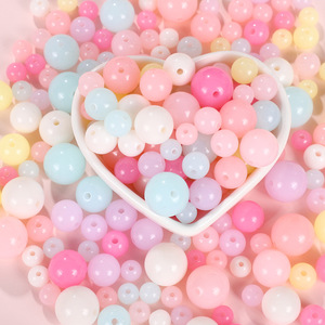 Cuentas acrílicas de Color gelatina DIY agujero recto materiales hechos a mano joyería cuentas sueltas para pulsera accesorios de cadena de teléfono móvil - Product Image 1