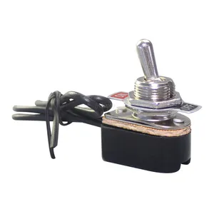 Interruptor de palanca de 12mm, carcasa negra, interruptor de palanca SPST de 2 pines ON-OFF con cable para coche