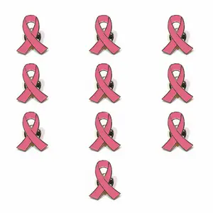 factory sale breast cancer awareness metal ribbon lapel pin