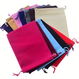 Sacs de shopping en velours personnalisés avec cordon de serrage, écologiques, pour l'emballage de bijoux, épaissis, portables, avec logo et taille personnalisés, vente en gros - Product Image 3