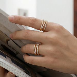 แหวนกันน้ำไม่หมอง 14k 18k ชุบทอง PVD แฟชั่น แหวนสแตนเลส 316L สำหรับผู้หญิง - Product Image 3