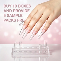 Puntas de Uñas de Gel Suave Coffin, Cobertura Completa, 550-600 Unidades, Paquete Económico, 12-15 Tamaños, Suministros para Extensión Rápida de Uñas
