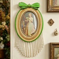 Bingkai Foto Resin Vintage Prancis Mewah dengan Logo Kustom Grosir, Hiasan Rumbai Mutiara untuk Dekorasi Rumah, Bingkai Gambar Meja