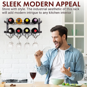 Produit à vendre populaire Séchoir à verre à vin du câble Étagère de rangement des couverts de la cave à vin Porte-verre suspendu - Product Image 5