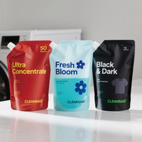 Sac Doypack imprimé personnalisé emballage de détergent de lessive de shampooing savon liquide pour les mains pochette à bec verseur