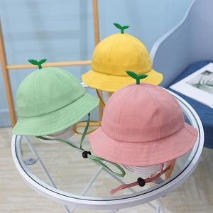 <span class=keywords><strong>Verano</strong></span> bebé sombrero niños Panamá gorra niños playa sombrero bebé niña suave algodón hierba pescador gorra - Product Image 2
