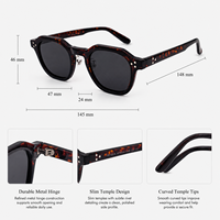Lunettes de soleil polarisées rectangulaires rétro Havana UV400 pour hommes et femmes, monture en acétate haut de gamme, tendance géométrique, personnalisables