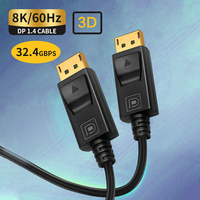 Fabricant de câbles DP1.4 Nouveaux produitsSupport OEM & ODM 8K displayport 1.4 câble 1m 2m 32.4Gbps câble DP à DP