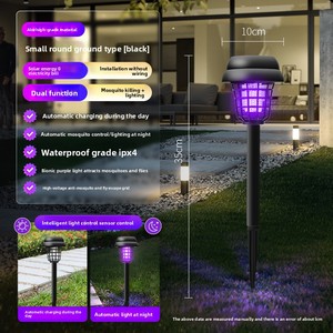 Ngoài trời Home & vườn năng lượng mặt trời LED muỗi Killer Đèn không thấm nước điện Bug Zapper cho cắm trại & biệt thự sử dụng - Product Image 4