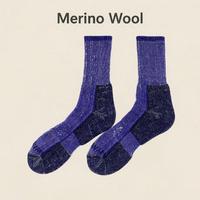 Chaussettes de sport en laine mérinos pour hommes et femmes, épaisses, chaudes, pour la randonnée en plein air, le ski, chaussettes hautes fonctionnelles pour le trekking