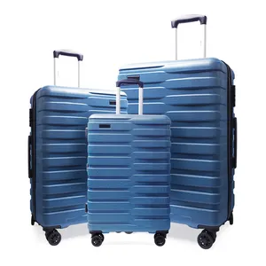 3-delige Unisex Abs Materiaal Reisbagage Set Spinner Caster Felle Kleur Trolley Koffer Ondergebracht In Een Draagtas