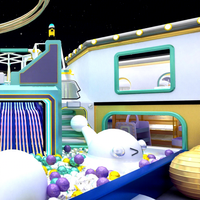 LUCKYPLAY Conception personnalisée, toboggan à corne pour enfants certifié CE, parc d'attractions, aire de jeux intérieure avec trampoline, capacité de 100 à 500 kg