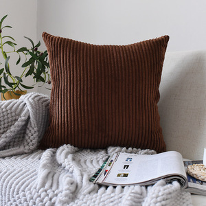 Solid Soft Textured Corduroy <strong>Cushion</strong> Cover <strong>Striped</strong> Throw Pillows Cases Plain Farmhouse Pillow Covers for Home Hotel Hospital Use - Product Image 4