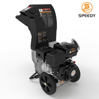 Broyeur de bois à essence 18HP, déchiqueteuse de jardin SPY10, broyeur de branches, système d'alimentation par gravité, roulement du moteur, garantie 1 an