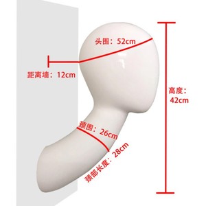 Maniquí de Fibra de Vidrio para Exhibición, Cabeza de Maniquí para Montar en la Pared, para Pelucas y Accesorios de Belleza - Product Image 6