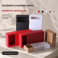 Boîte à tiroir pliable en papier kraft, logo imprimé offset transparent personnalisé, boîte cadeau couleur, vente en gros