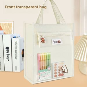 Bolsa de Arte para Estudiantes de Primaria Kapibala, Bolso Tipo Satchel con Forro de Algodón, Cierre de Cremallera Reforzado, Bolsillos para Documentos, Bolsa Transparente para Tutorías - Product Image 5