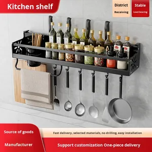 Organisateur de Cuisine Mural Multifonctionnel sans Perçage en Métal <span class=keywords><strong>avec</strong></span> <span class=keywords><strong>Ventouse</strong></span>, <span class=keywords><strong>Porte</strong></span>-Baguettes, Rangement pour Couteaux et Serviettes - Product Image 3