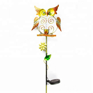 Pluviomètre solaire en forme de hibou, lumière de jardin LED, décoration extérieure avec panneau solaire, autoportant, résistant à l'eau - Product Image 1