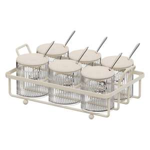 ชุดกระปุกใส่เครื่องเทศสำหรับวางบนเคาน์เตอร์ พร้อมฝาปิดสุญญากาศ มองเห็นได้ชัดเจน ปลอดภัยสำหรับเครื่องล้างจาน ฝาพลาสติกเกรดอาหาร ขนาด M - Product Image 4