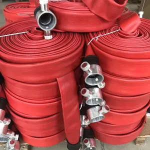 Rubber Fire Hose 3 Layer Red Durable Rubber Nitrile Fire Hose BS 336 Fire Fighter Hose