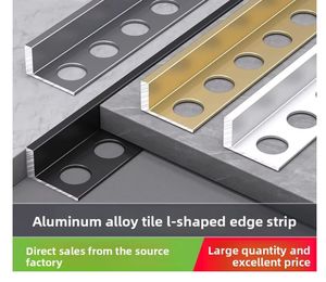 Azulejo moderno de aleación de aluminio, moldura decorativa de ángulo recto, tira de borde en forma de L con moldura de esquina de acero inoxidable - Product Image 4