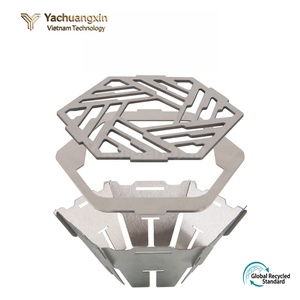 Stainless Steel <b>Camping</b> Stove Windproof Cover Irregular Shape Durable Minimalist Design Dishwasher Safe - Product Image 3