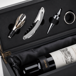 Wine Wooden Gift <b>Box</b> Pine MDF Sliding Lid Laser Engraved Single Double Bottle Sommelier <b>Tool</b> Set Winery Gift Case Factory - Product Image 4