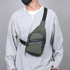 Bolso de pecho para hombre a la moda, bolso cruzado multifuncional con revestimiento de PU para viajes de negocios, azul oscuro, negro, gris, verde militar - Product Image 5