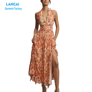 Abito Personalizzato per Donna, Abbigliamento di Design, Elegante Vestito Lungo Casual <span class=keywords><strong>Senza</strong></span> <span class=keywords><strong>Maniche</strong></span> - Product Image 2