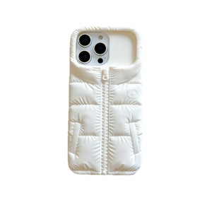 Funda de silicona antichoque estilo plumífero con cremallera 3D de oso para iPhone 17 16 15 14 13 Pro Max - Product Image 5