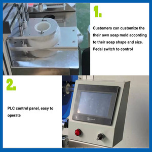 Máquina de embalaje de plisado de gel de jabón redonda pequeña Máquinas de embalaje de plisado de jabón manual con etiquetado automático - Product Image 4