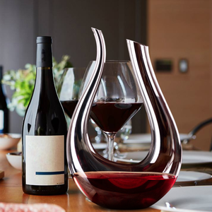 Thiết Kế Thời Trang Mới U Hình Dạng Pha Lê Uống Glass <span class=keywords><strong>Set</strong></span> Rượu Vang <span class=keywords><strong>Decanter</strong></span> Carafe Tay Thổi Rượu Vang <span class=keywords><strong>Decanter</strong></span> Rõ Ràng Glass <span class=keywords><strong>Set</strong></span> - Product Image 4