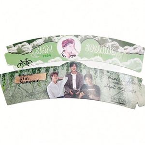 New Wholesale Kpop Paper Flat Cup Sleeve <b>Printing</b> Kpop <b>Coffee</b> Cupsleeve Custom logo - Product Image 2
