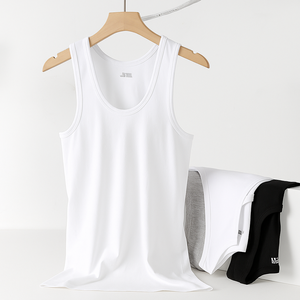 Hommes décontracté été sans manches Fitness sport gilet 100% Polyester blanc T-Shirt pour la course à pied en gros chemise de fond pour les jeunes - Product Image 1