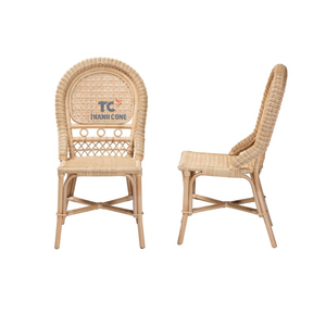 Venta al por mayor pequeña silla de caña de mimbre natural niños hecho a mano diseño moderno comedor sala de estar muebles mecedora de plástico de madera - Product Image 4